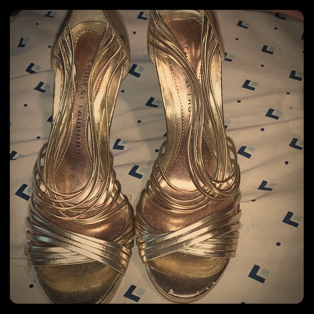 Chinese Laundry Gold Stilettos Gently Used 81/2